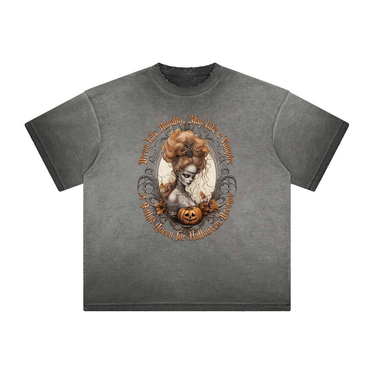 Camiseta gráfica gruesa de estilo gótico descolorido