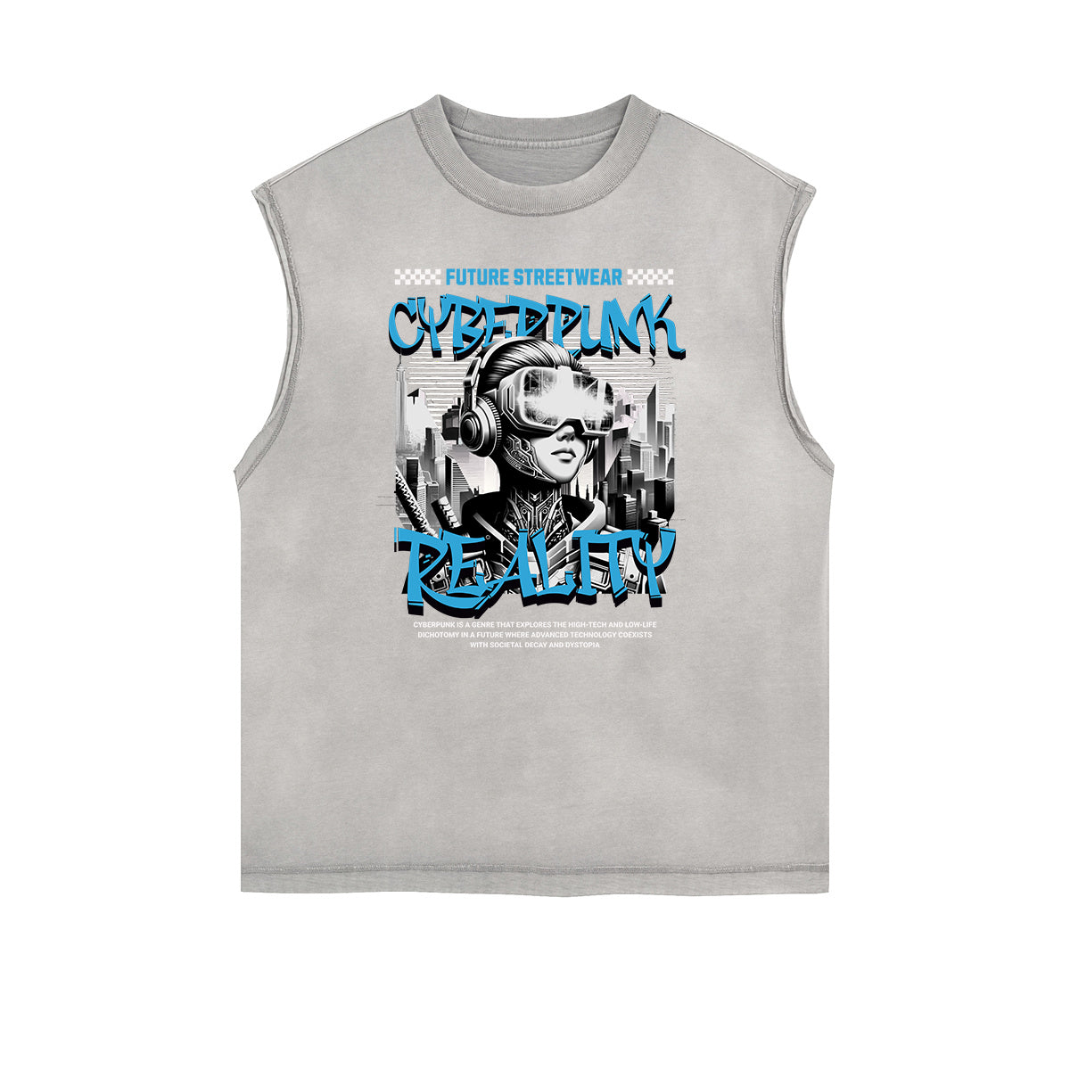 Tanque gráfico de ciencia ficción y futurismo con bordes deshilachados