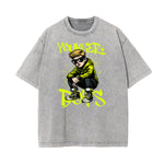 Camiseta gráfica de moda urbana con lavado de piedra