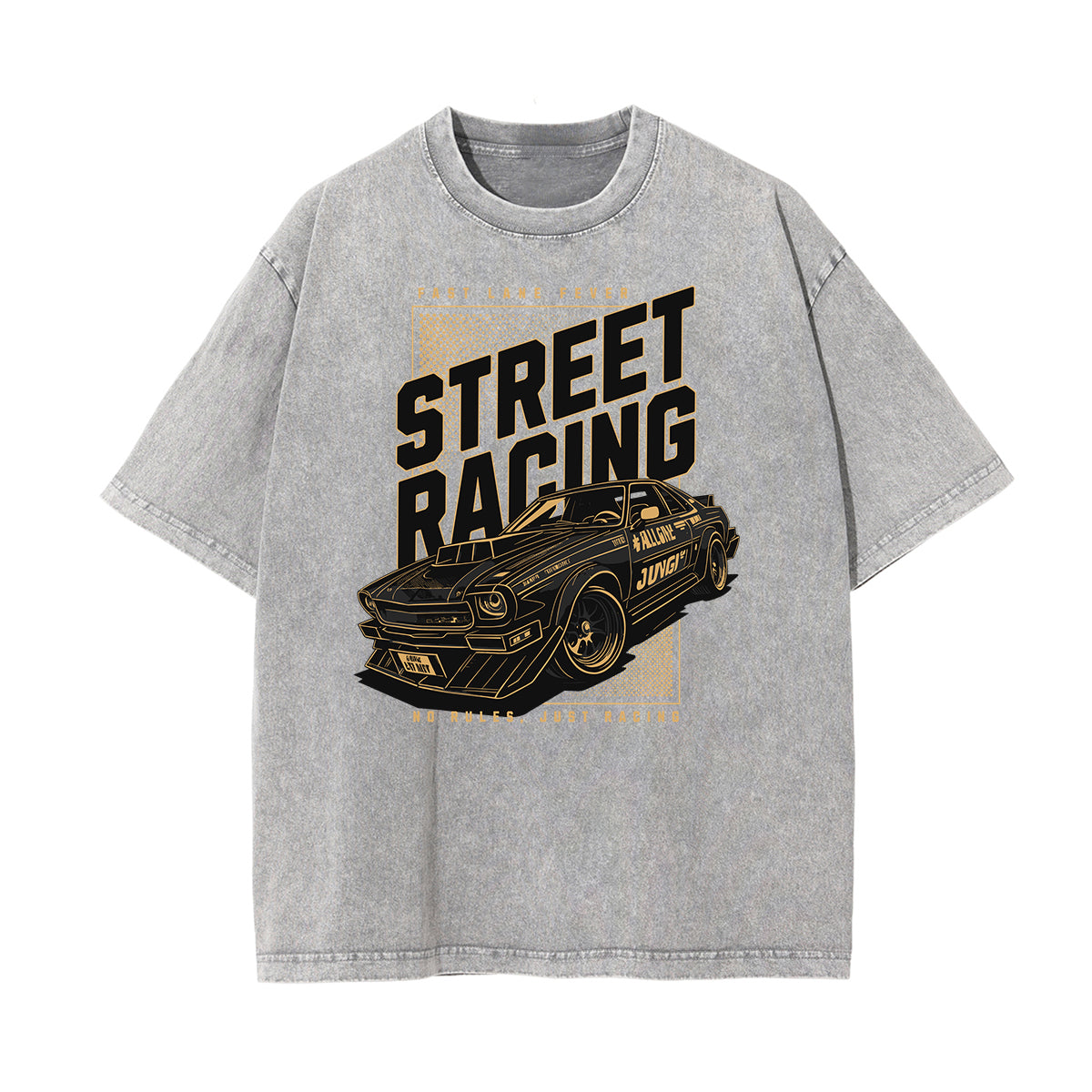 Camiseta gráfica de moda urbana con lavado de piedra