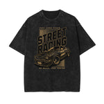Camiseta de algodón con estampado gráfico de moda urbana lavada