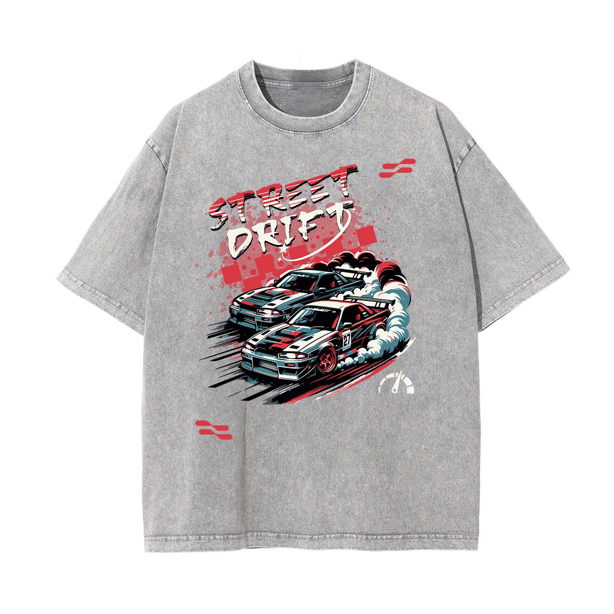 Camiseta gráfica de moda urbana con lavado de piedra