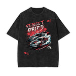 Camiseta de algodón con estampado gráfico de moda urbana lavada
