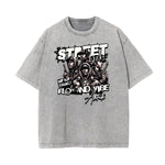 Camiseta gráfica de moda urbana con lavado de piedra