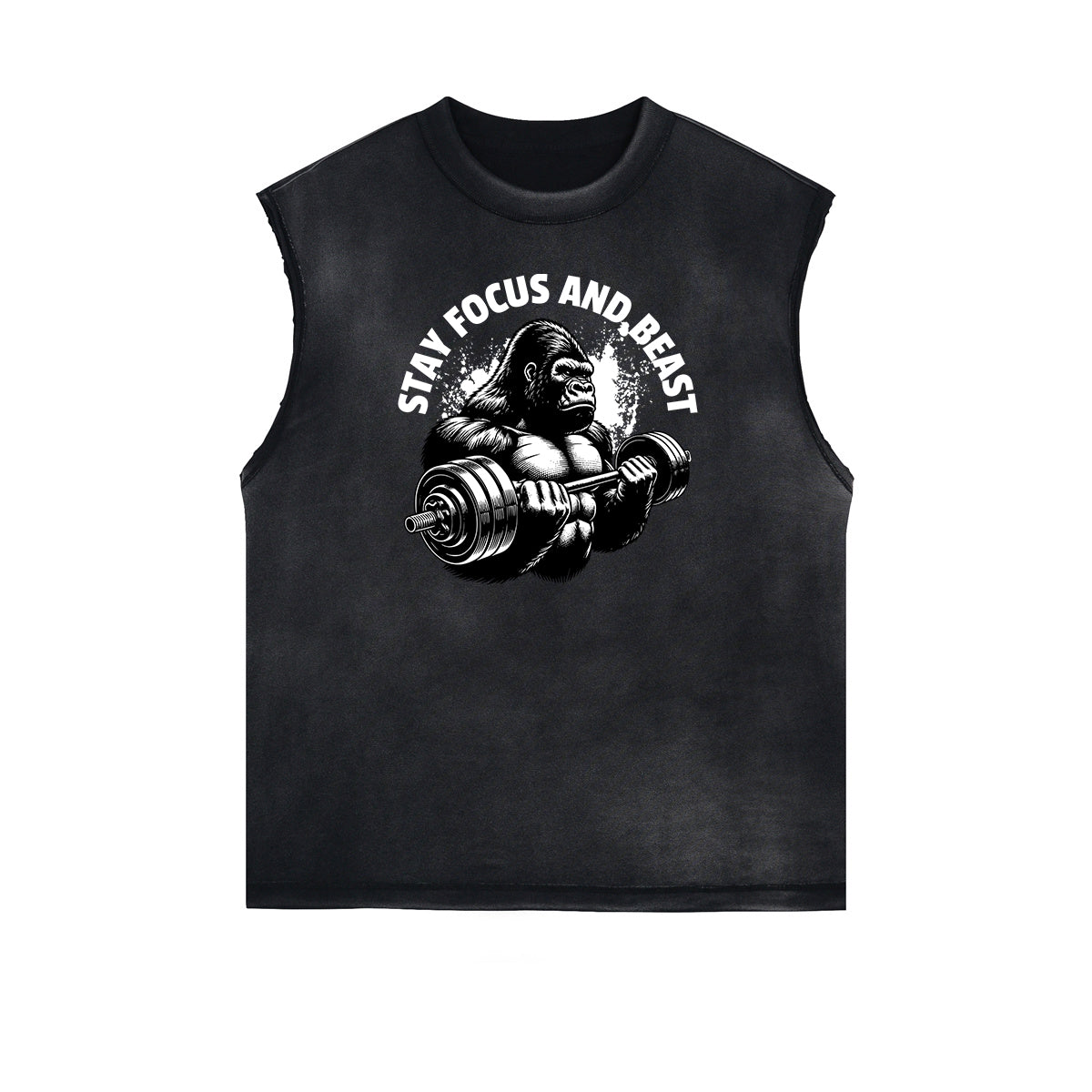 Camiseta deportiva sin mangas con estampado desgastado