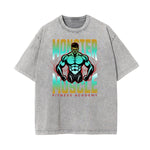Stone Wash Fitness Pattern T Shirt