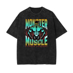 Camiseta de algodón con estampado gráfico de fitness lavado