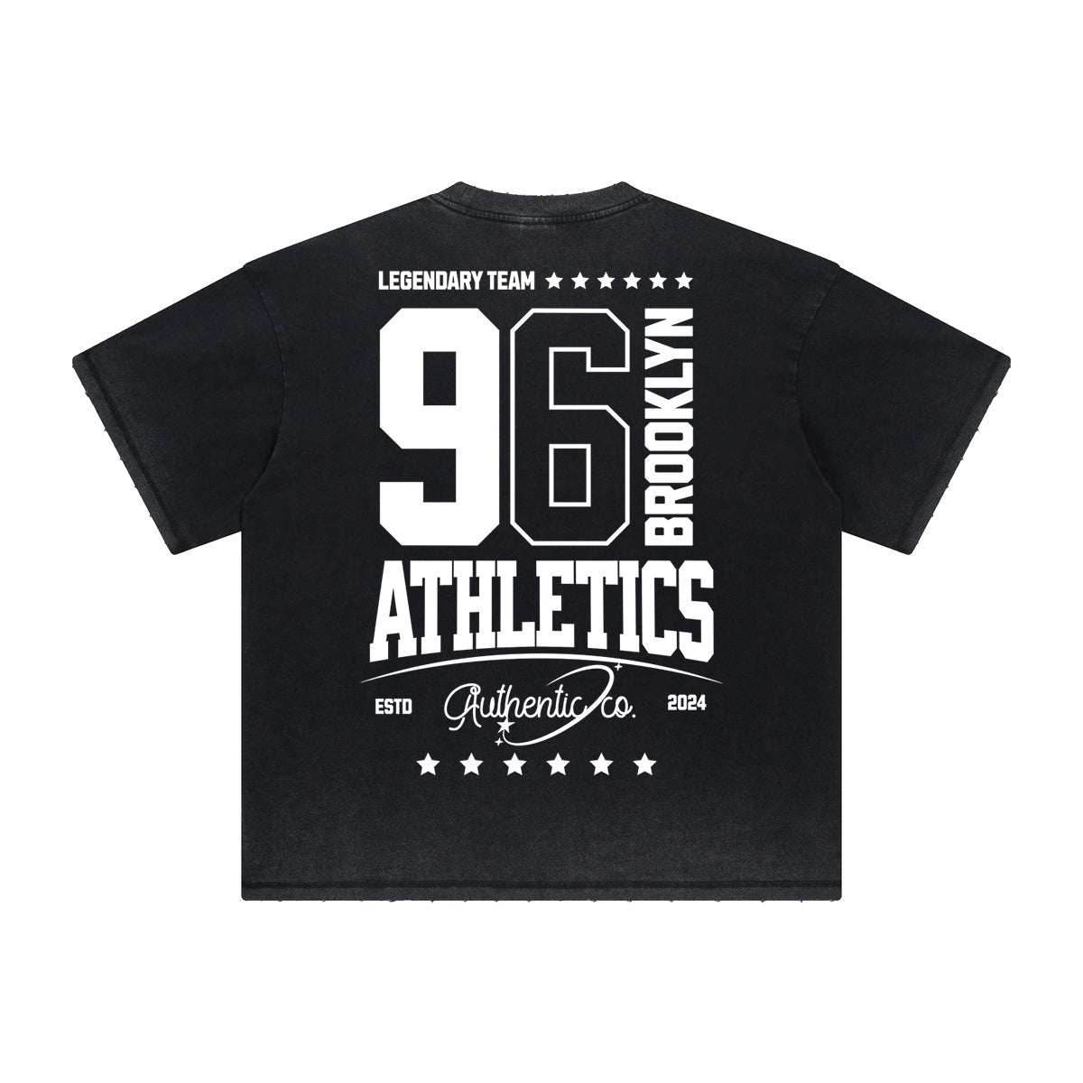 Camiseta deportiva retro con estampado deshilachado vintage