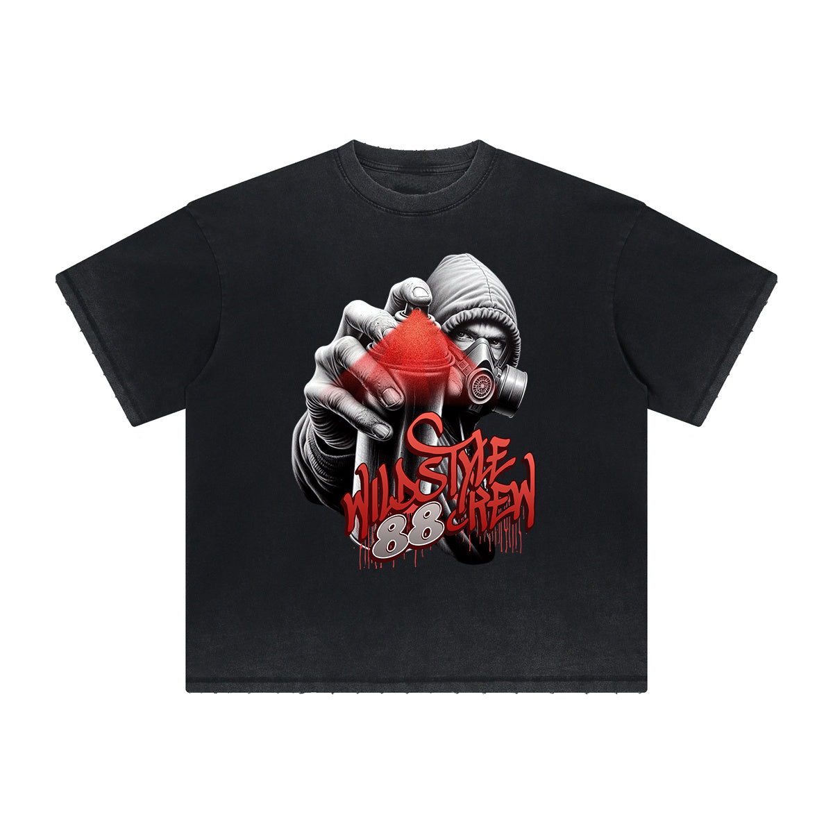Camiseta gráfica gruesa con estilo grafiti descolorido