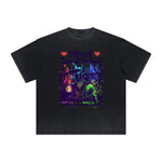 Camiseta gráfica gruesa con estilo grafiti descolorido
