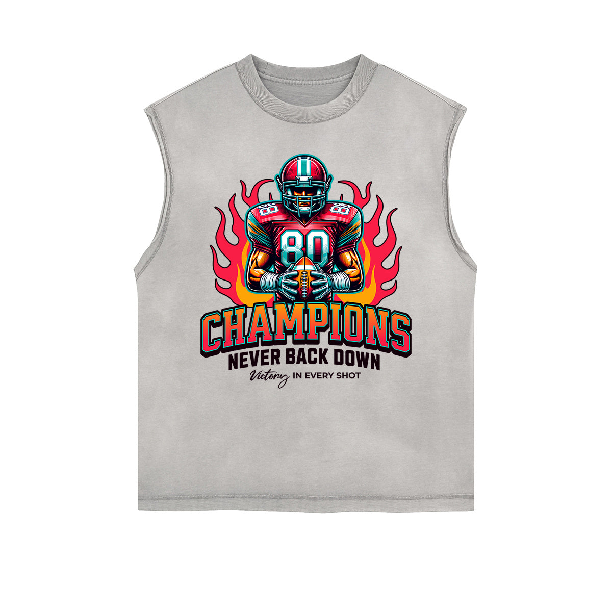 Camiseta sin mangas con estampado desgastado de estilo deportivo retro