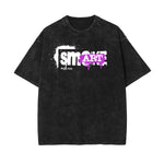 Washed Graffiti Style Graphic Cotton Tee