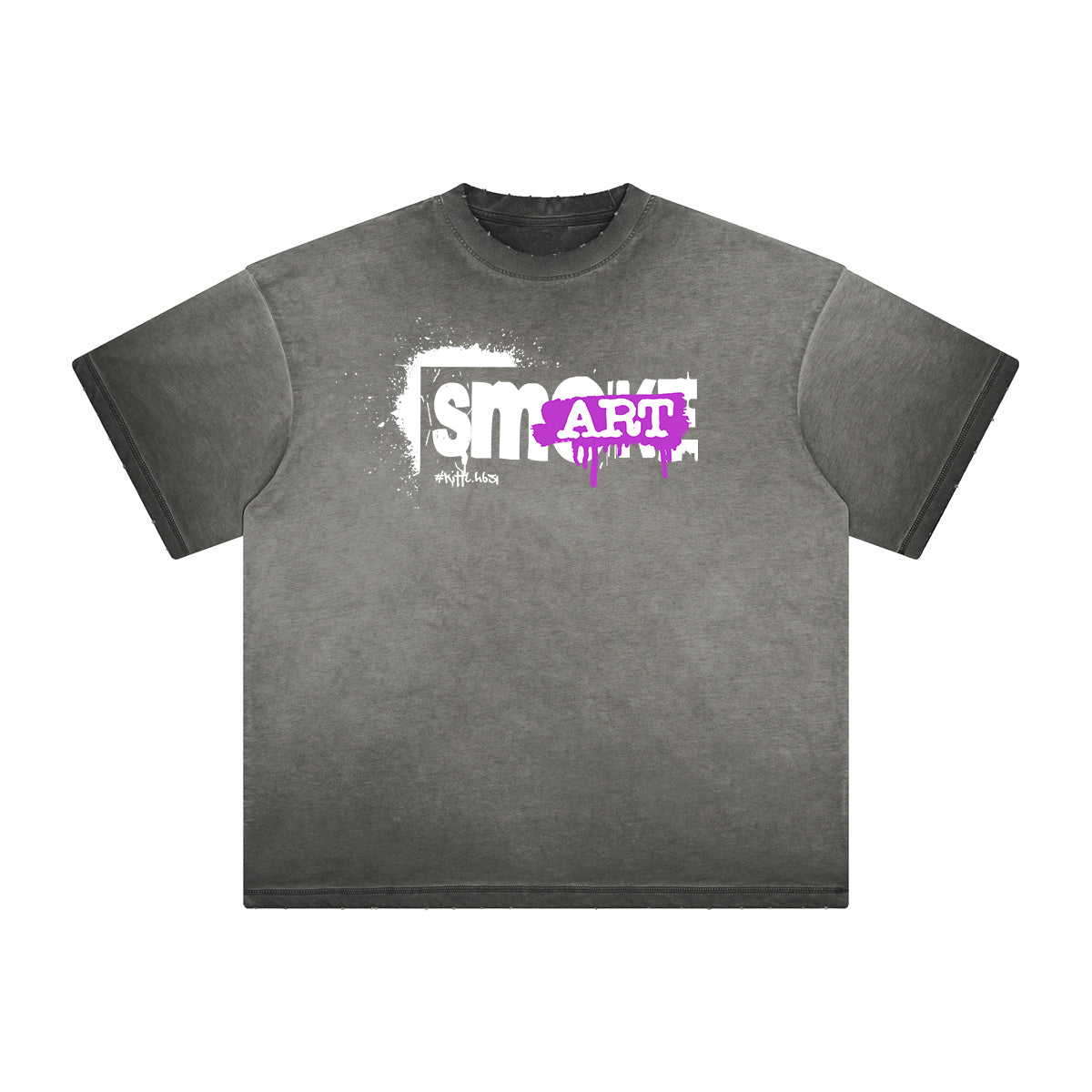 Camiseta con estampado vintage de grafiti deshilachado