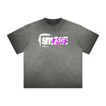 Camiseta con estampado vintage de grafiti deshilachado