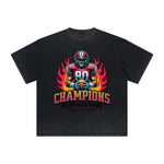 Camiseta deportiva retro con estampado deshilachado vintage