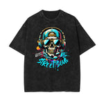 Washed Graffiti Style Graphic Cotton Tee