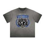 Retro Sporty Style Thick Faded Graphic Tee