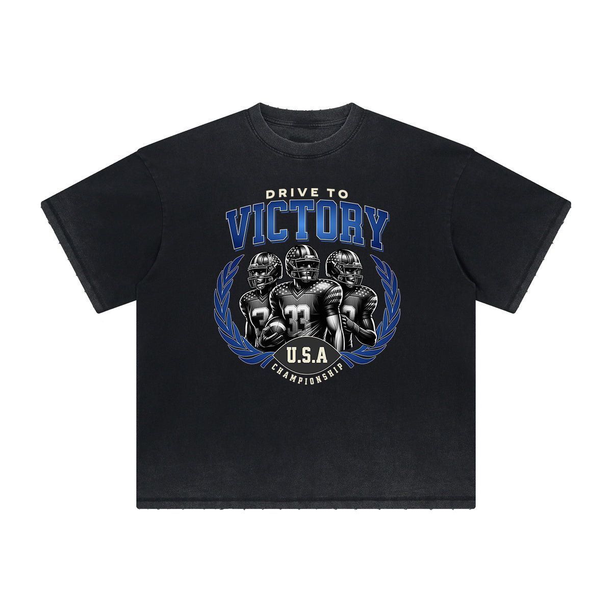 Camiseta deportiva retro con estampado deshilachado vintage