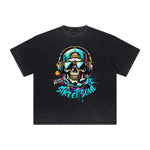 Camiseta gráfica gruesa con estilo grafiti descolorido