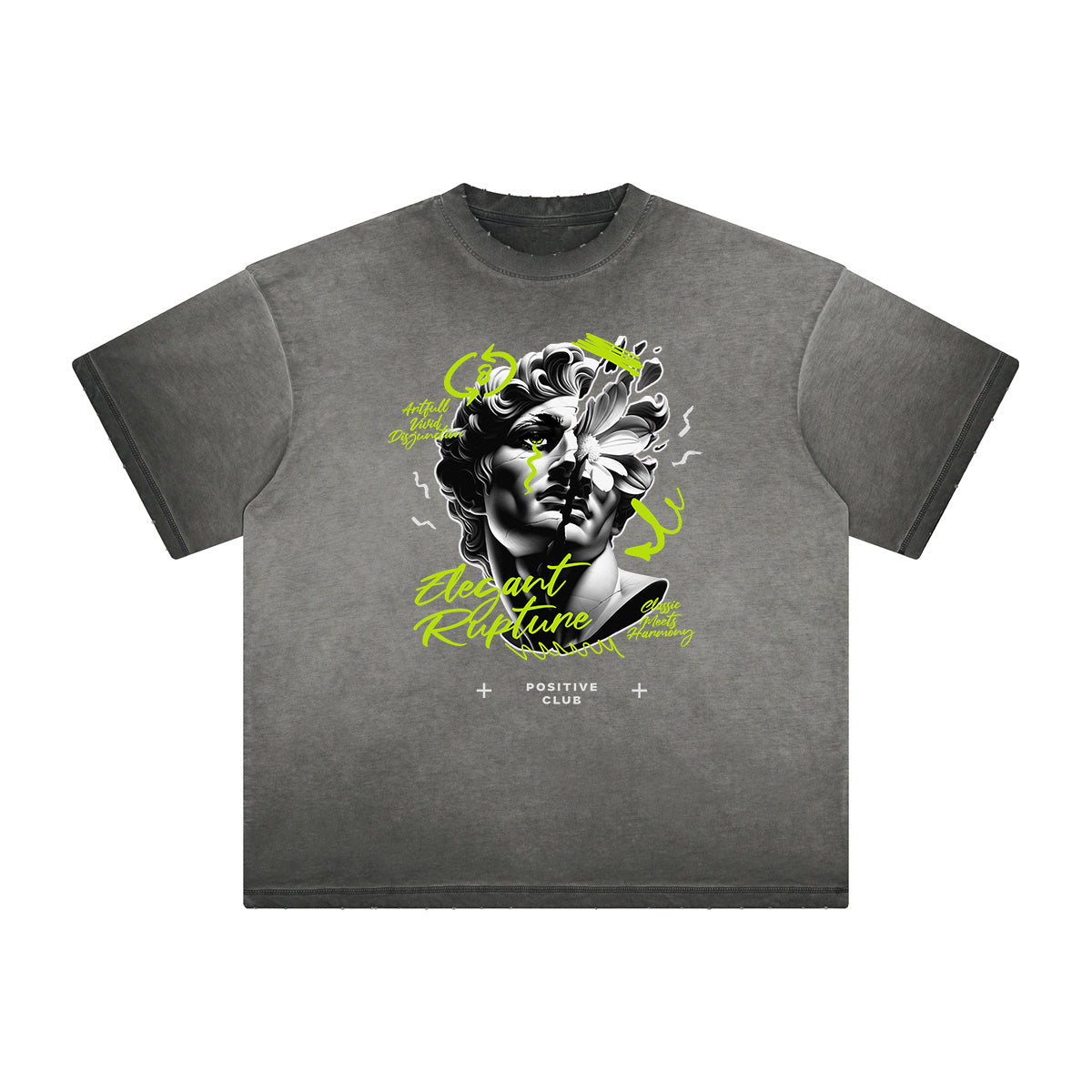 Camiseta con estampado vintage de grafiti deshilachado