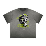 Camiseta con estampado vintage de grafiti deshilachado