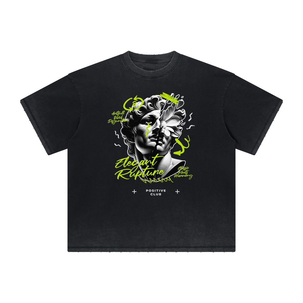 Camiseta gráfica gruesa con estilo grafiti descolorido