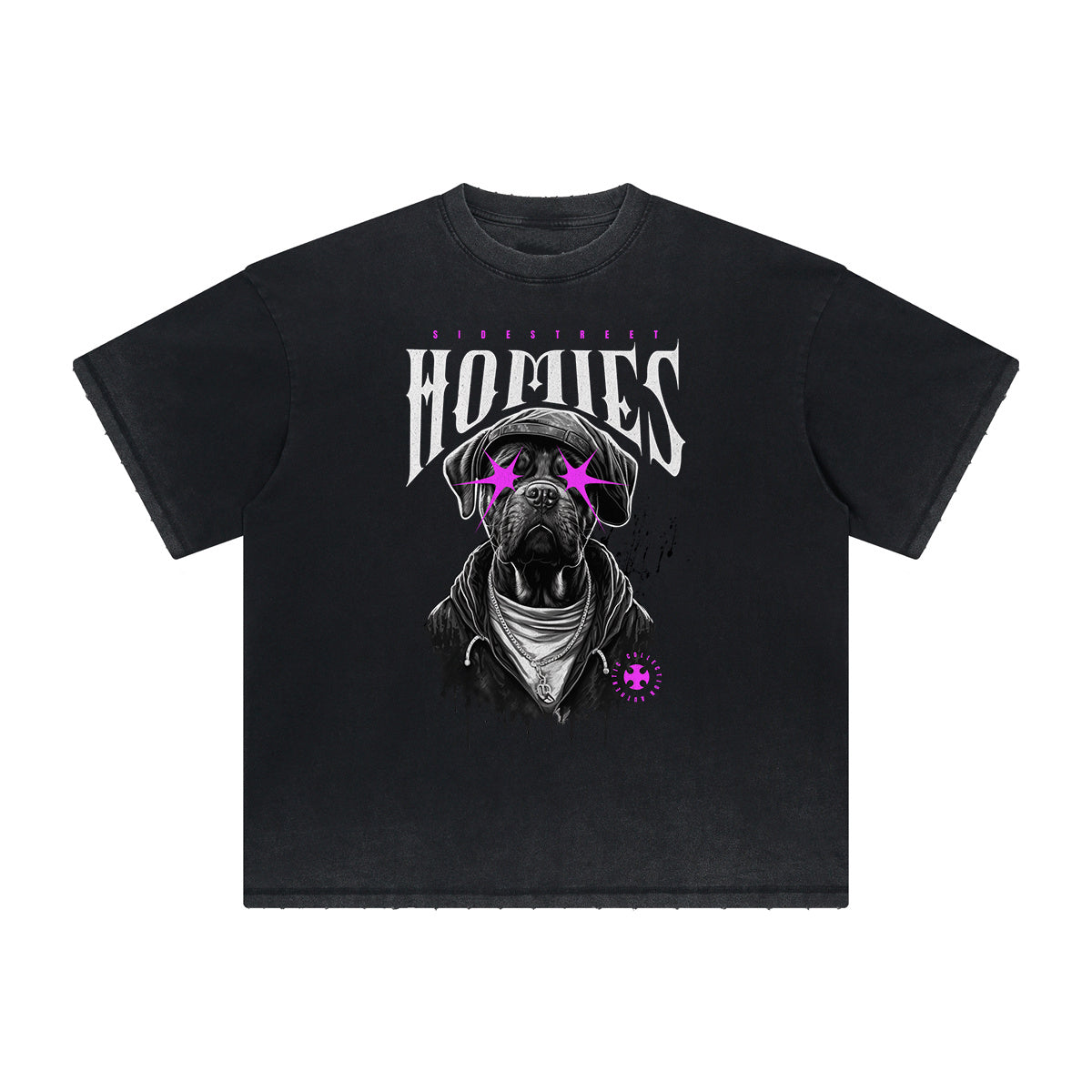 Camiseta gráfica gruesa con estilo grafiti descolorido