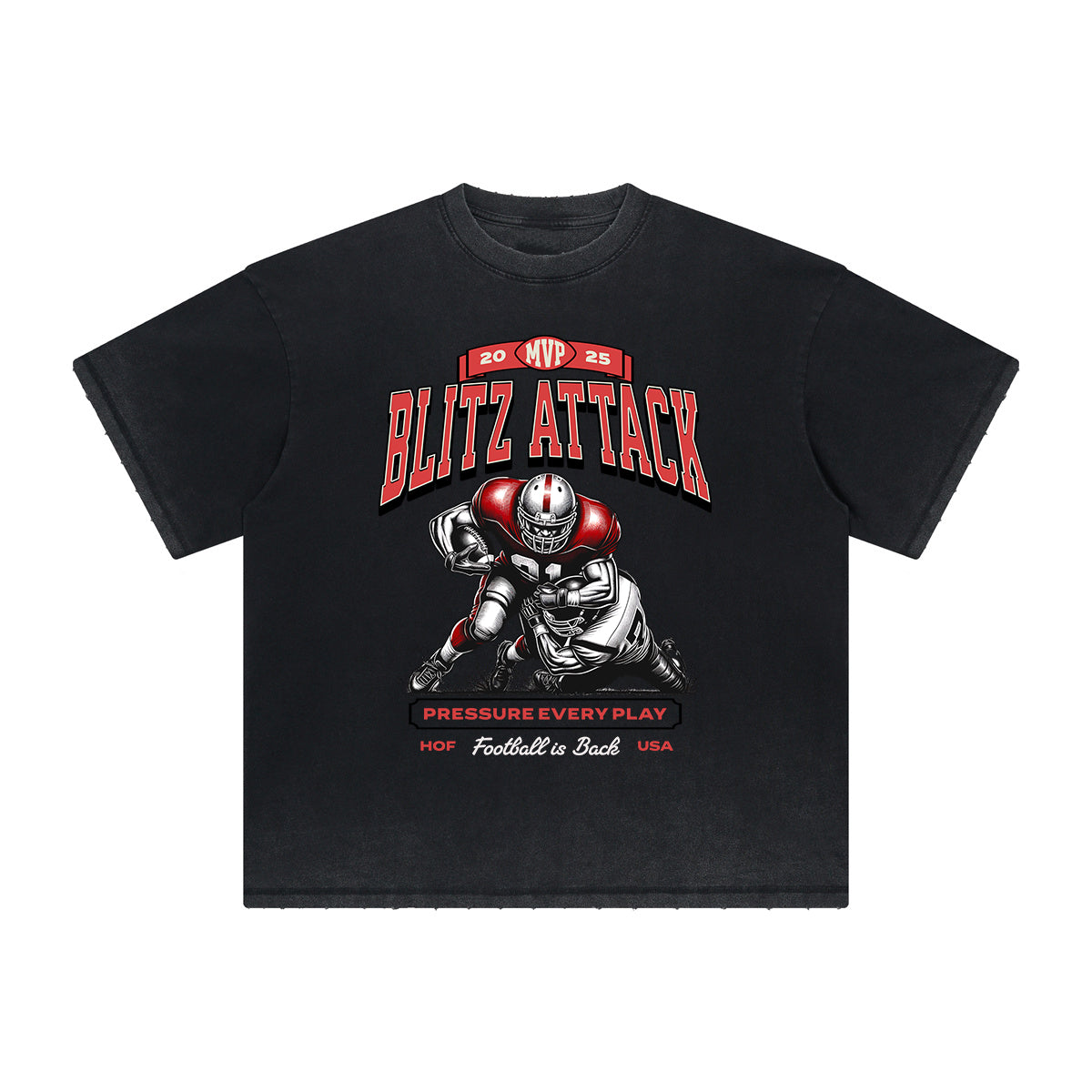 Camiseta deportiva retro con estampado deshilachado vintage