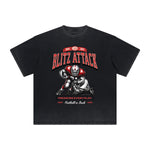 Camiseta deportiva retro con estampado deshilachado vintage