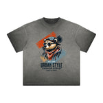 Camiseta con estampado vintage de grafiti deshilachado