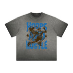 Camiseta con estampado vintage de grafiti deshilachado