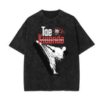 Washed Asian Style Graphic Cotton Tee