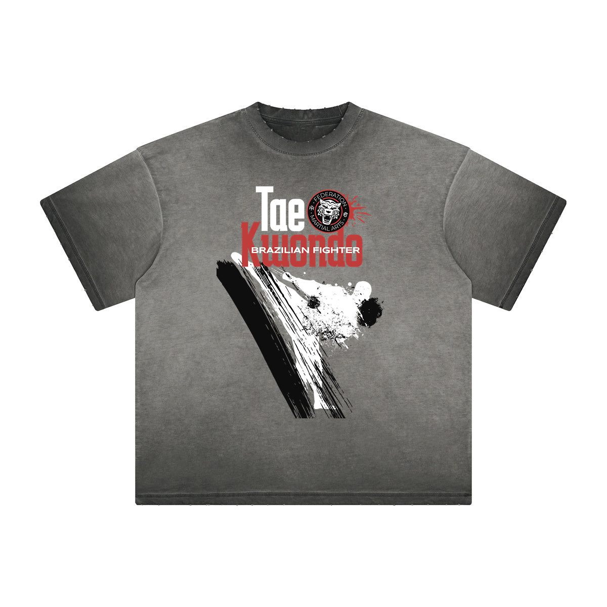 Thick Faded Asian Style Graphic T Shirt