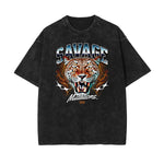 Washed Asian Style Graphic Cotton Tee