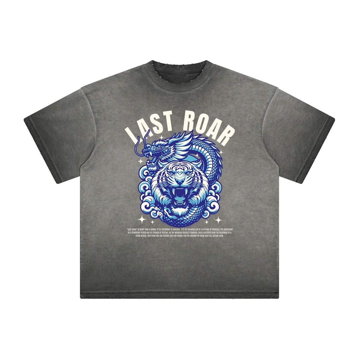 Thick Faded Asian Style Graphic T Shirt