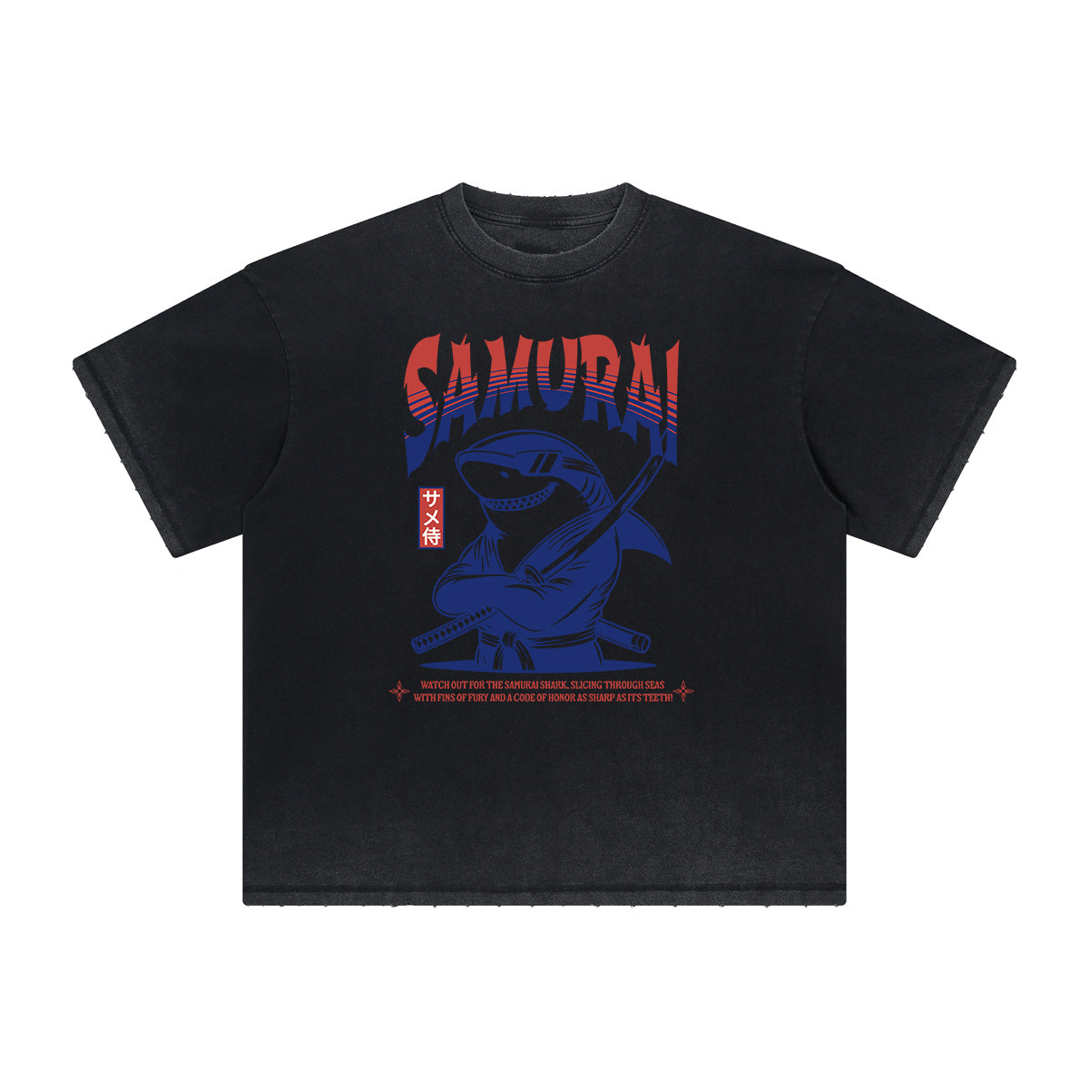 Vintage Frayed Asian Style Pattern Tee