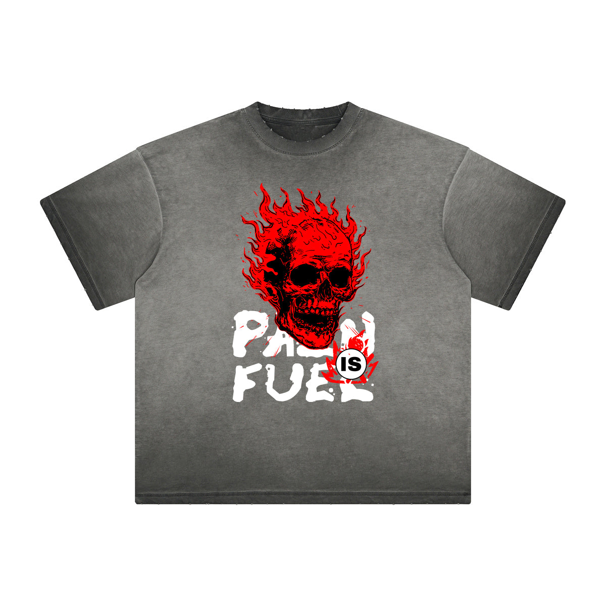 Vintage Frayed Skull Pattern Tee