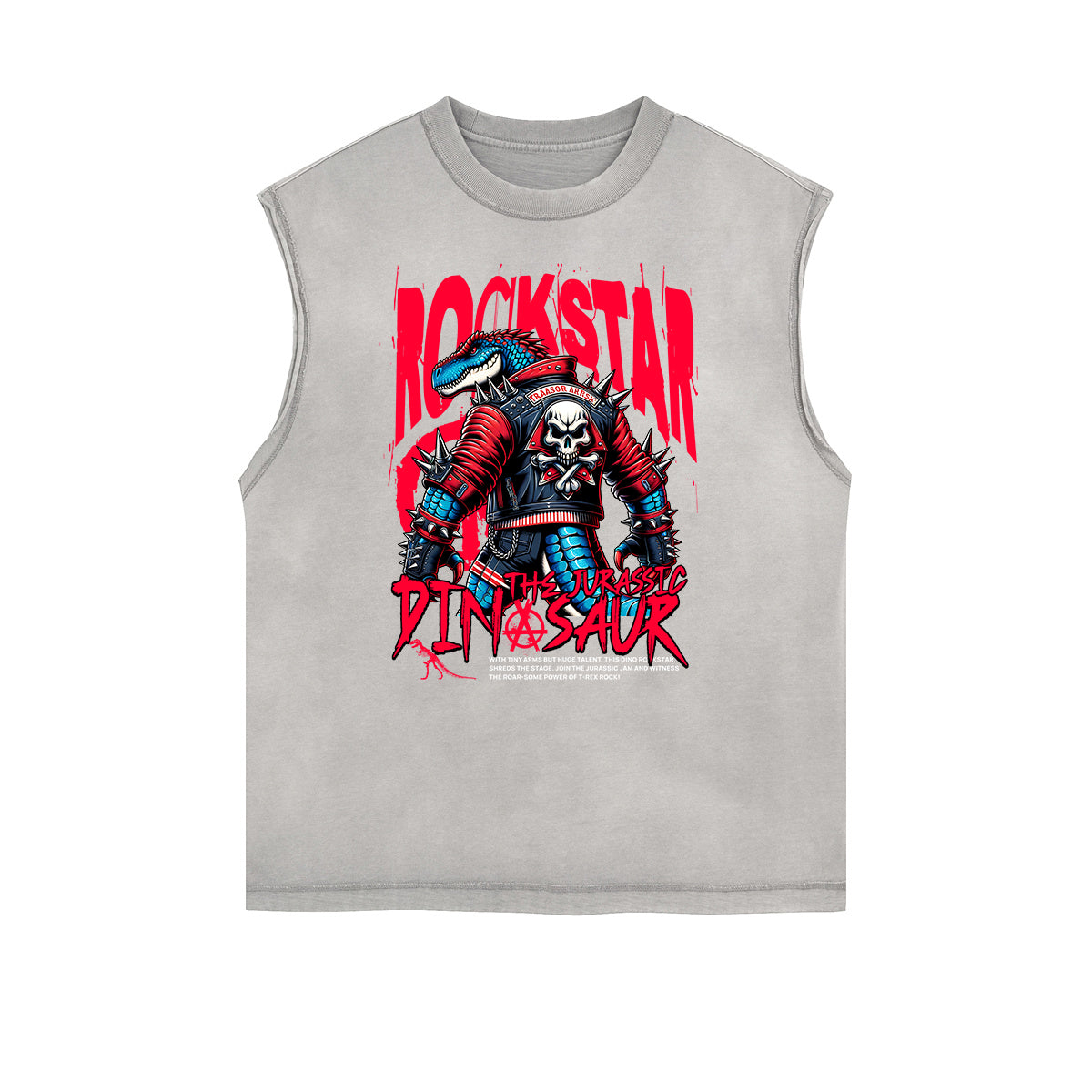 Camiseta sin mangas con estampado de calavera desgastada