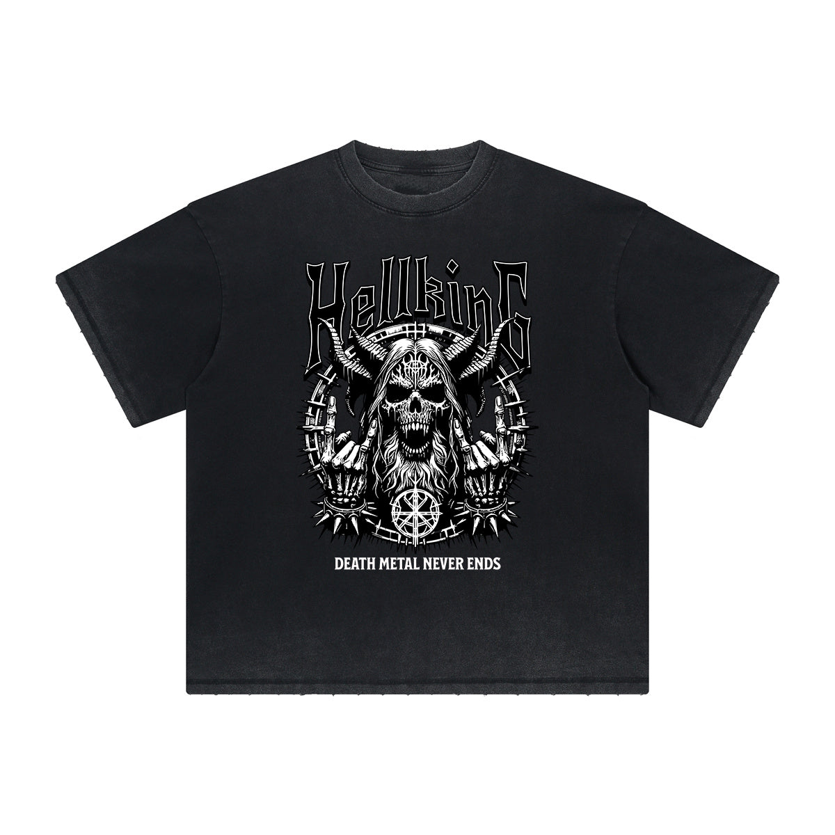 Thick Faded Skull Graphic T Shirt