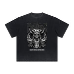 Thick Faded Skull Graphic T Shirt