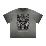 Vintage Frayed Skull Pattern Tee
