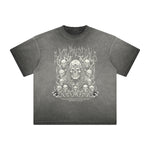 Vintage Frayed Skull Pattern Tee