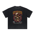 Thick Faded Skull Graphic T Shirt