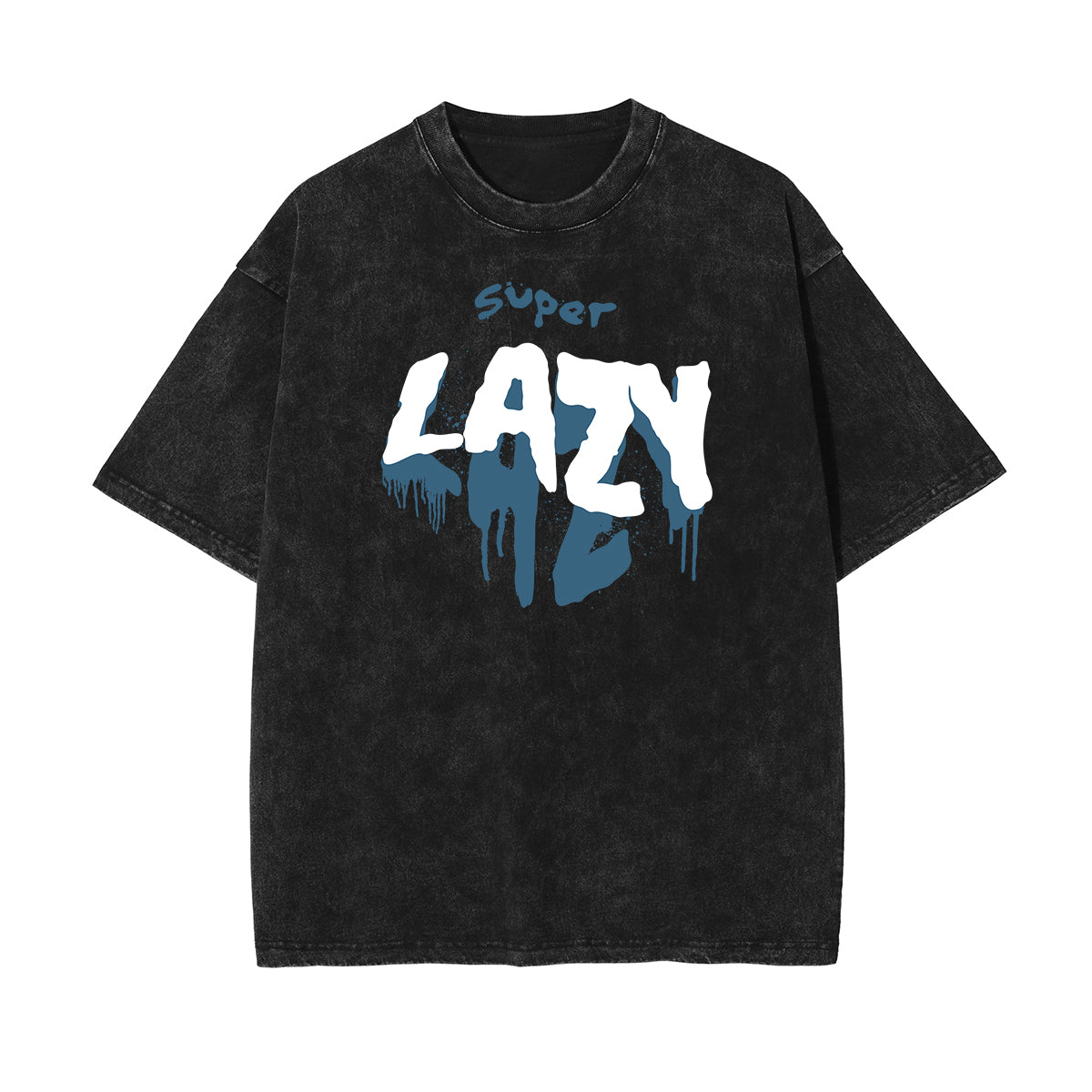 Camiseta de algodón con estampado gráfico de tinta lavada y salpicada