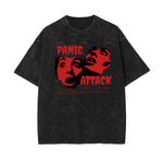 Camiseta de algodón con estampado gráfico de tinta lavada y salpicada