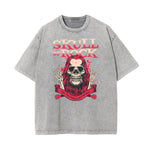 Camiseta de algodón con estampado gráfico estilo rock lavado