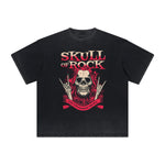 Thick Faded Rock Style Graphic T Shirt