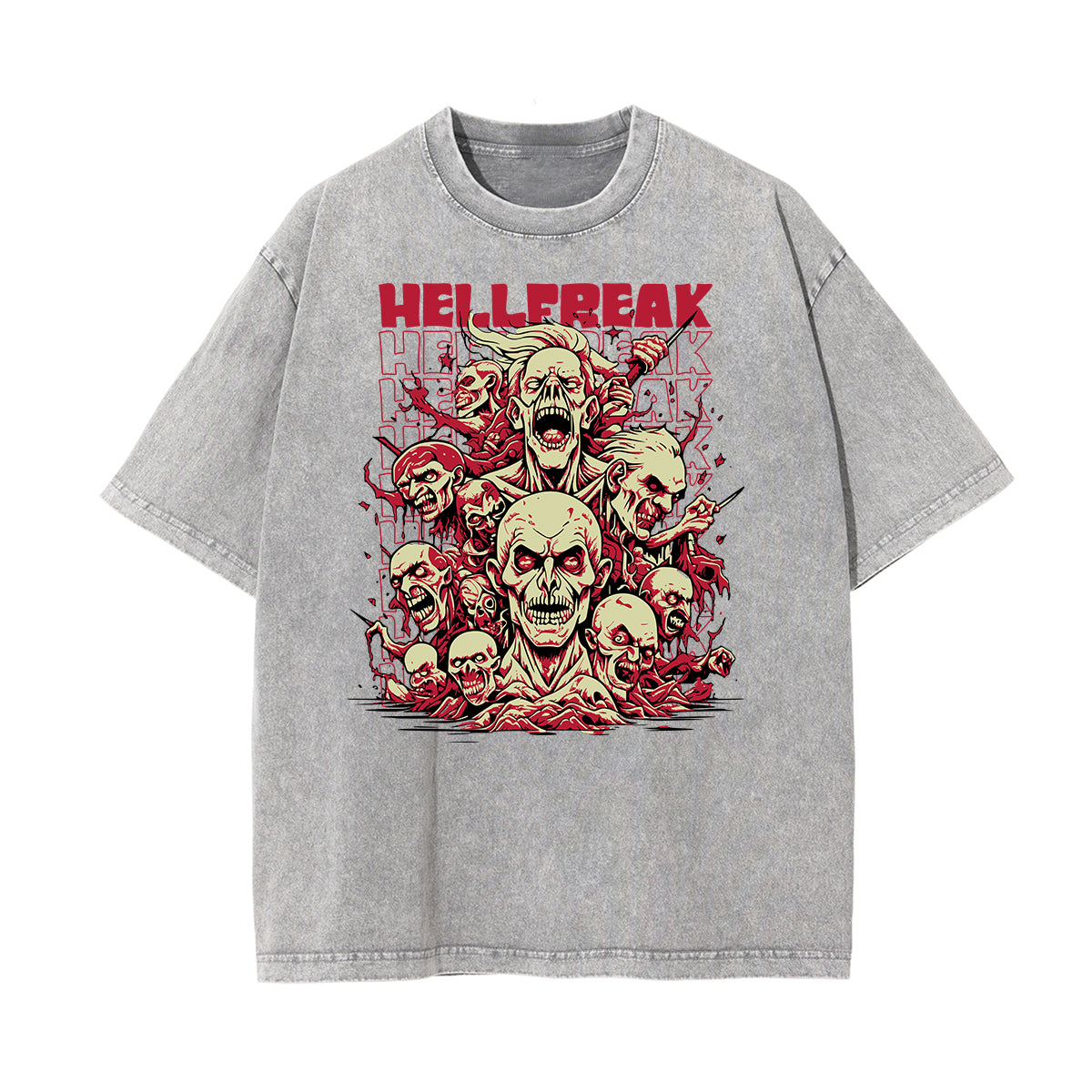 Camiseta de algodón con estampado gráfico estilo rock lavado