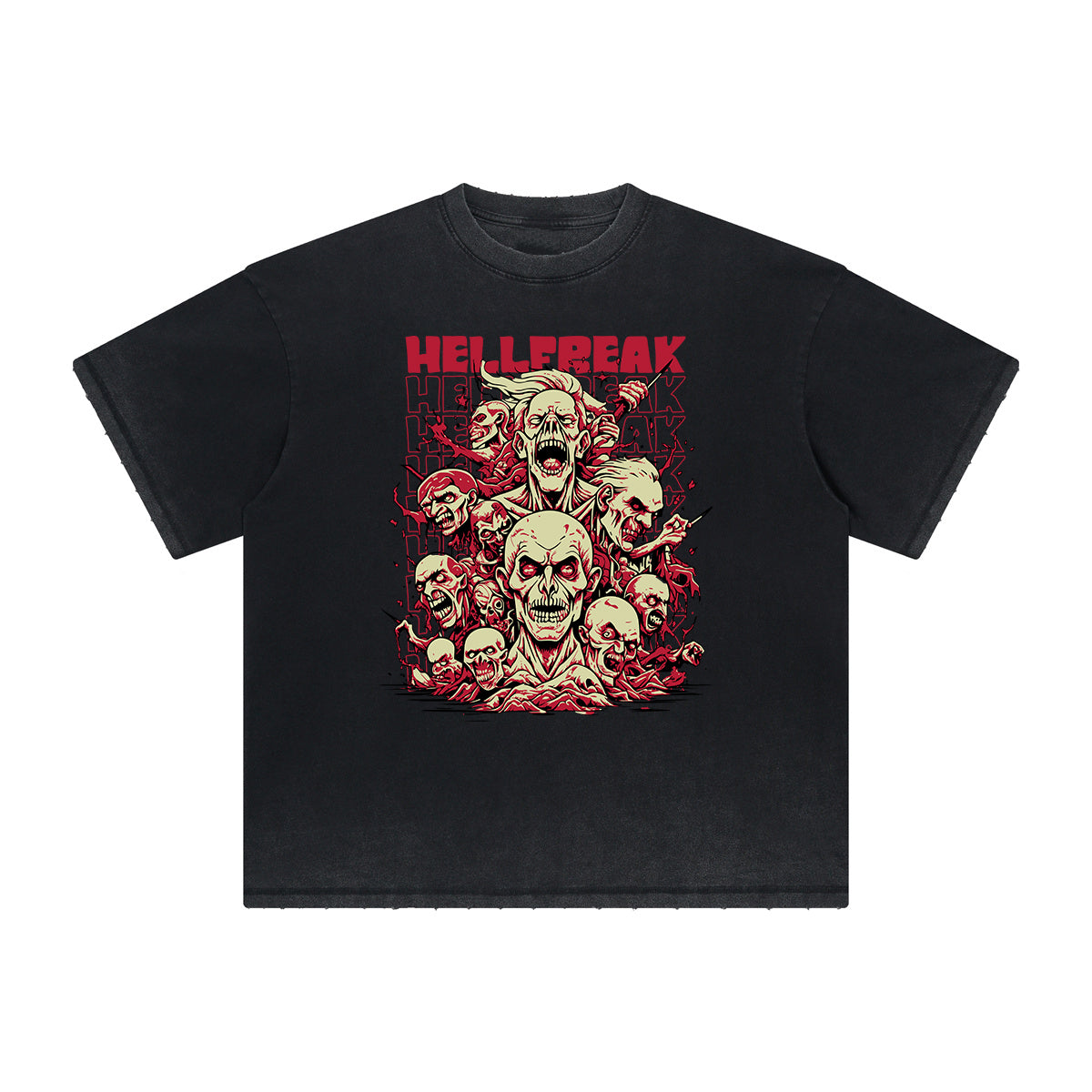 Thick Faded Rock Style Graphic T Shirt