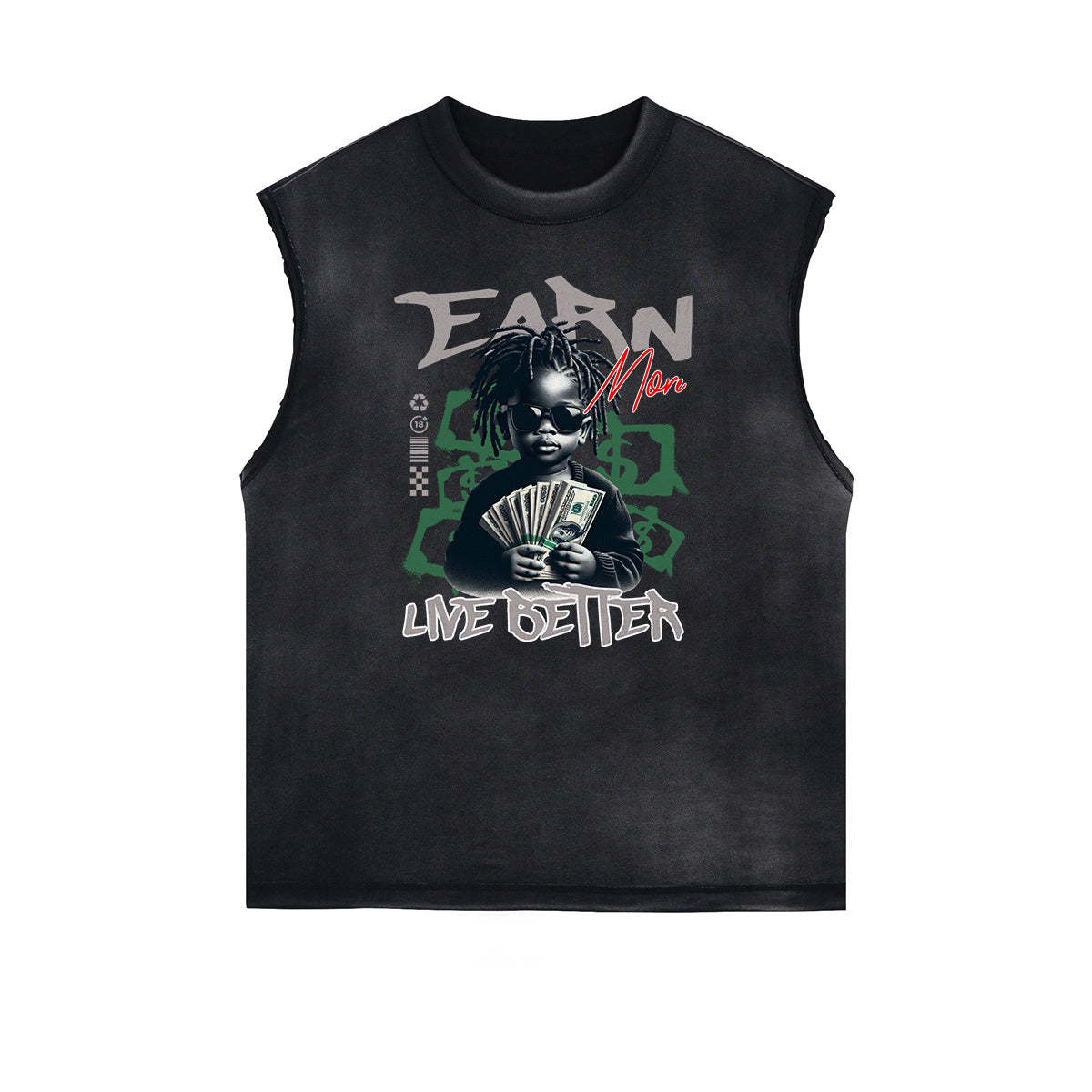 Camiseta africana tótem sin mangas desgastada